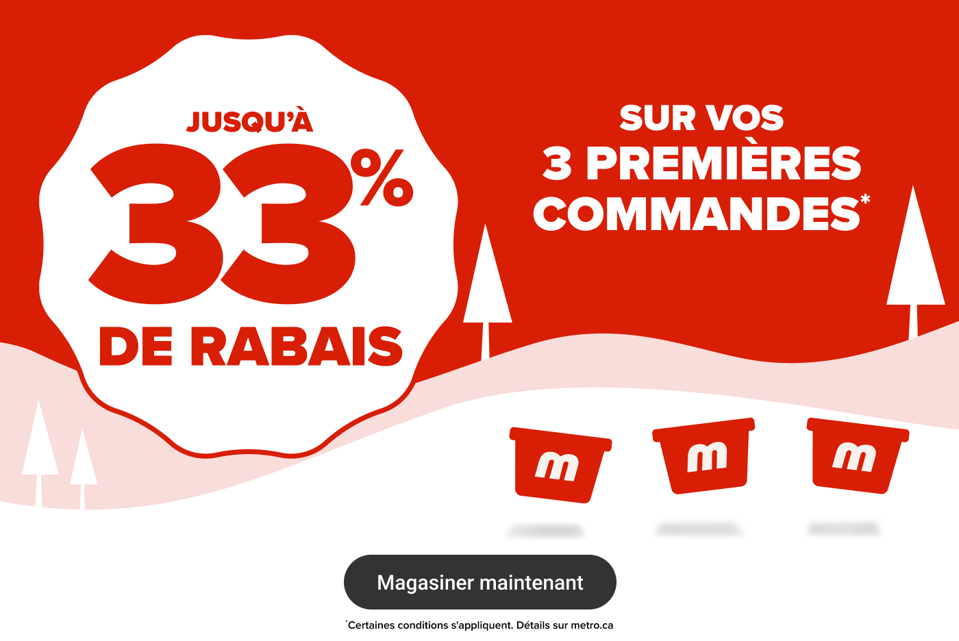 Jusqu'à 33% de rabais sur vos 3 premières commandes.