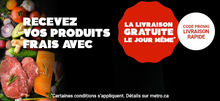 Recevez vos produits frais avec la livraison gratuite le jour même - Code promo LIVRAISONRAPIDE