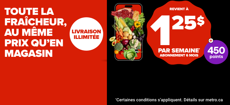 Revient à 1,25$ par semaine* Abonnement 6 mois + 450 points.