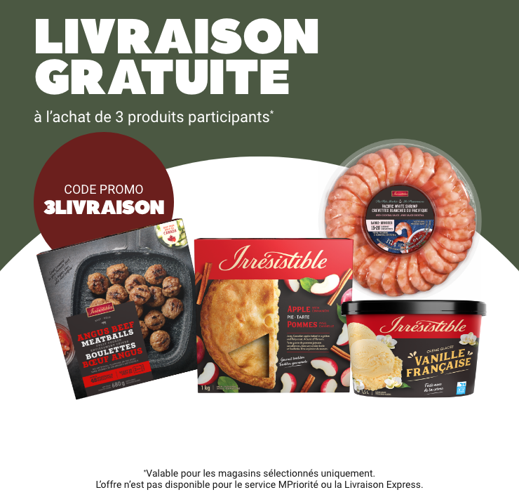 Livraison gratuite à l'achat de 3 produits participants* Code promo 3LIVRAISON
