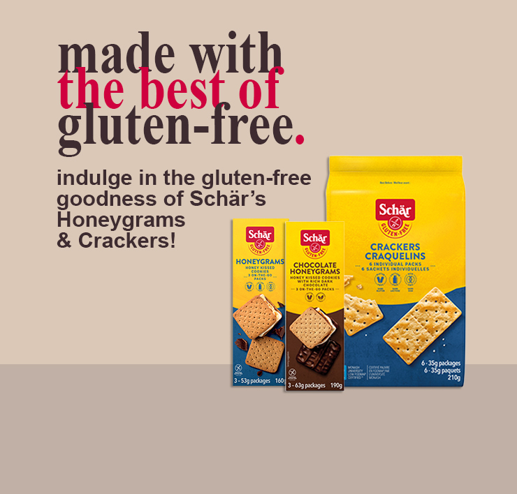 Made With the Best of Gluten-Free. Indulge in the Gluten-Free Goodness of Schär's Honeygrams & Crackers!