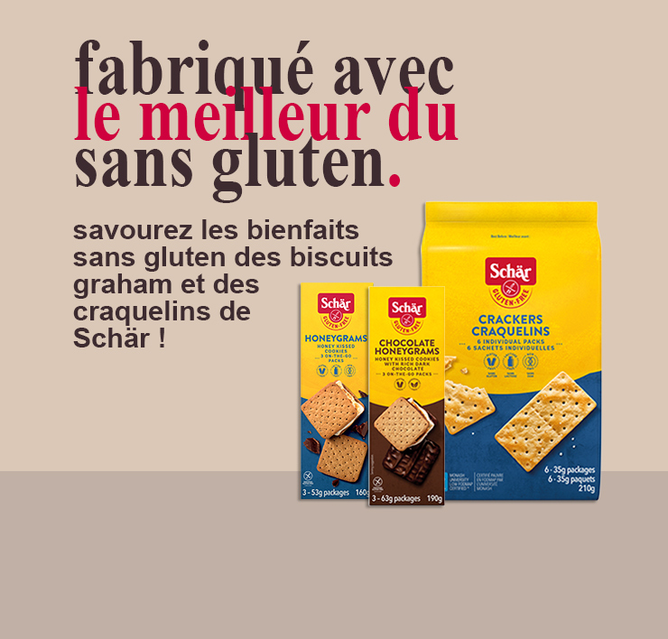 Fabriqué avec le meilleur du sans gluten. Savourez les bienfaits sans gluten des biscuits graham et des craquelins de Schär!