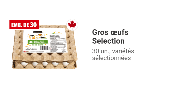 Gros œufs Selection, 30 un., variétés sélectionnées.