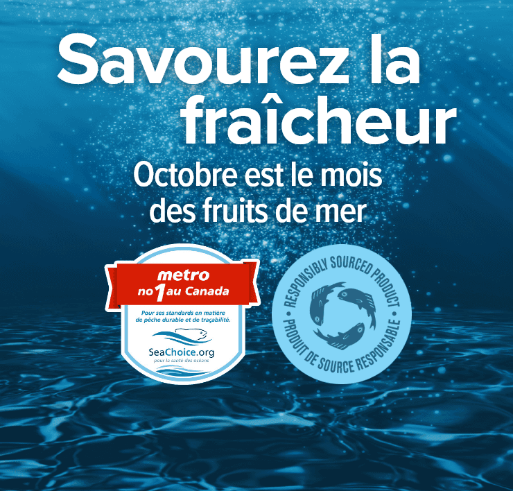 Savourez la fraîcheur. Octobre est le mois des fruits de mer.