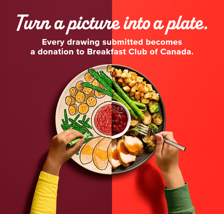 Turn a Picture Into a Plate. Every Drawing Submitted becomes a Donation to Breakfast Club of Canada.