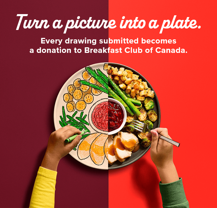 Turn a Picture Into a Plate. Every Drawing Submitted becomes a Donation to Breakfast Club of Canada.