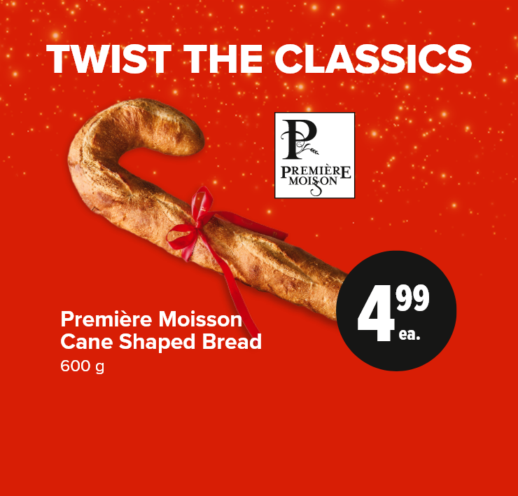 Twist the Classics. Première Moisson Cane Shaped Bread.