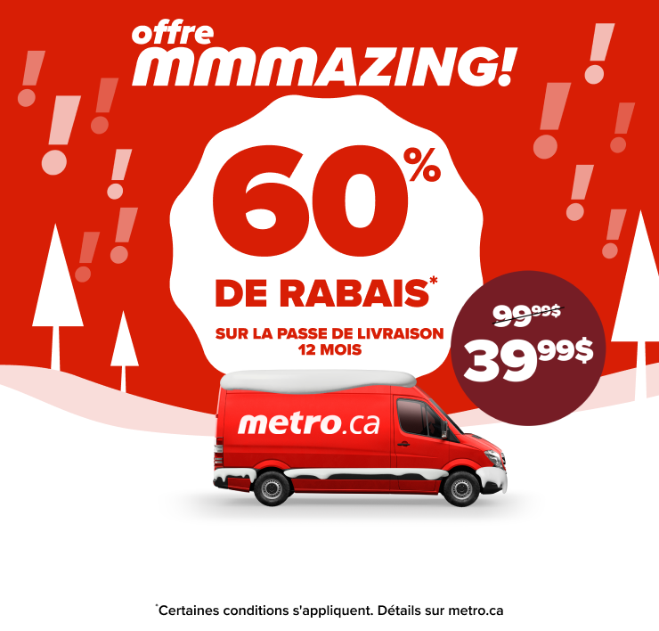 Offre mmmAZING ! 60% de rabais sur la passe de livraison 12 mois.