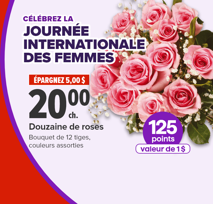 Célébrez la journée internationale des femmes. Douzaine de roses. Bouquet de 12 tiges, couleurs assorties. 125 Points