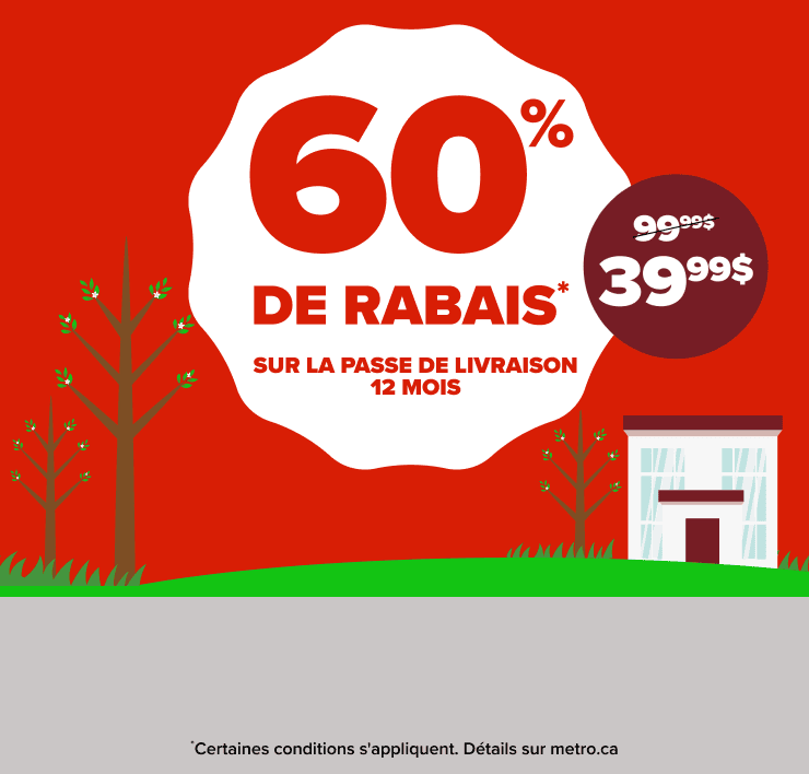 Obtenez jusqu'à 60$ de rabais sur vos 3 premières commandes