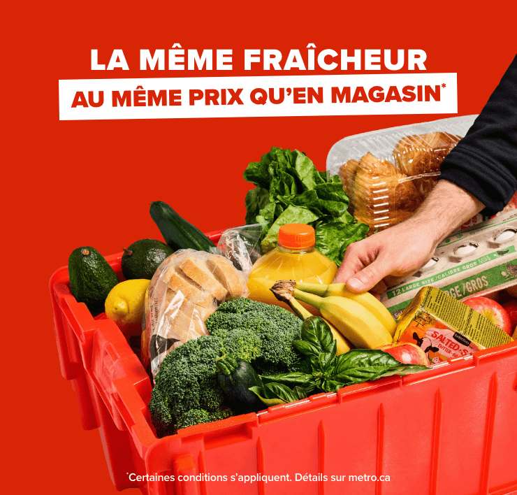La même fraîcheur au même prix qu'en magasin.