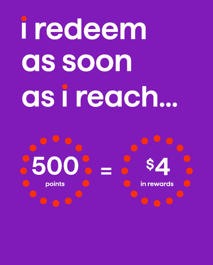 I Redeem as Soon as I Reach... 500 Points=$4 in Rewards.