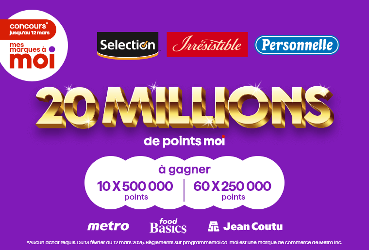 Concours* Jusqu'au 12 mars - Mes marques à Moi - 20 millions de points Moi - Selection, Irrésistible, Personnelle