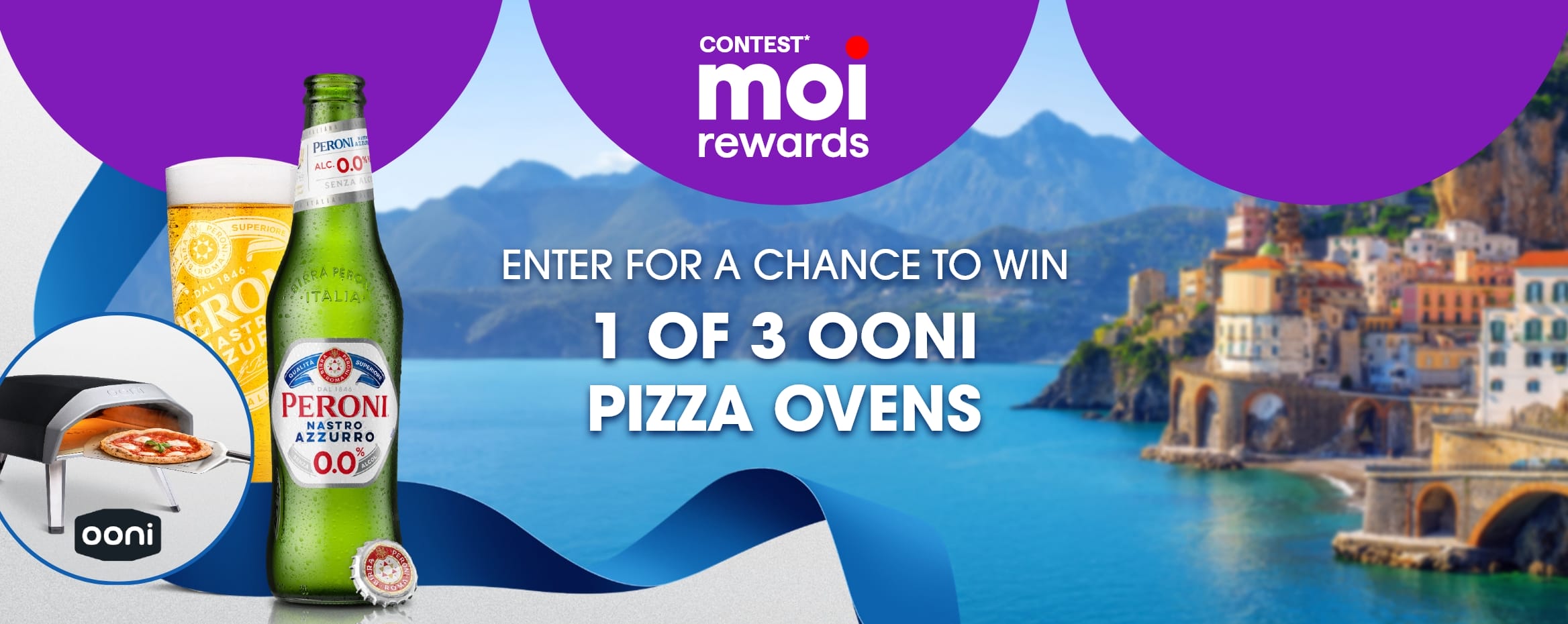 Contest* Moi rewards Peroni - Enter for a Chance to win One (1) of three (3) Ooni Karu 12 Multi-Fuel Pizza Ovens, each including a 12 inches pizza peel, valued at $500