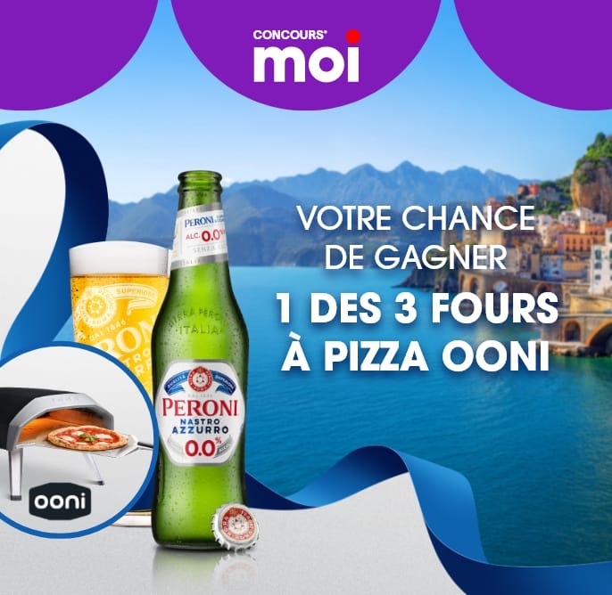 Concours* Moi Peroni - votre chance de gagner un (1) des trois (3) fours à pizza multicombustibles Ooni Karu 12, chacun comprenant une pelle à pizza de 12 pouces, d'une valeur de 500 $.