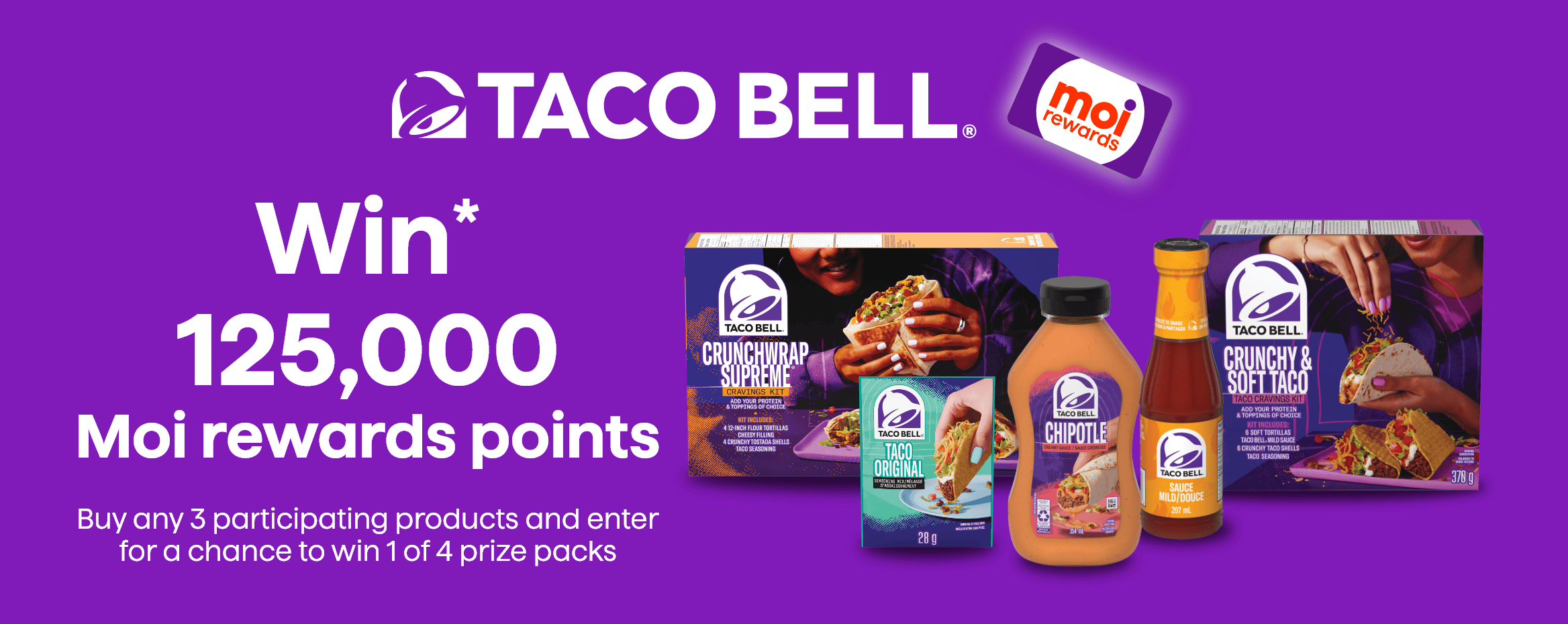 Contest Moi rewards Taco Bell. Enter for a Chance to win 125,000 moi rewards points.