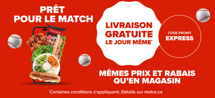 Prêt pour le match - Même prix et rabais qu'en magasin. Livraison gratuite le jour même. Code promo EXPRESS
