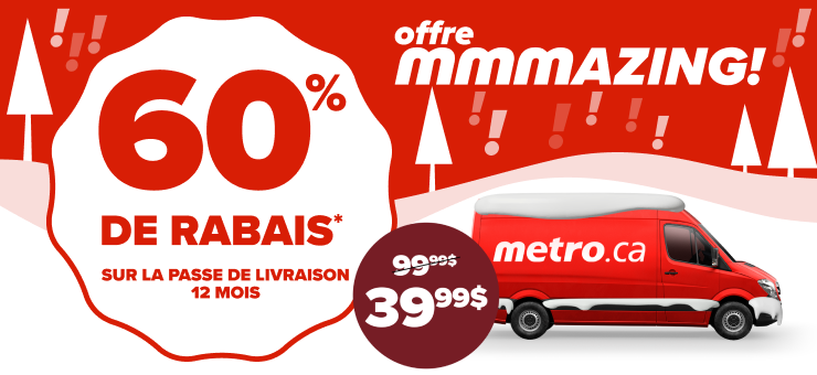 Offe mmmazing ! 60% de rabais sur la passe de livraison 12 mois