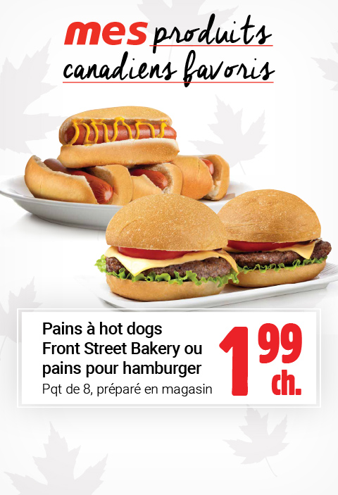 Pains à hot dogs front street bakery ou pains pour hamburger