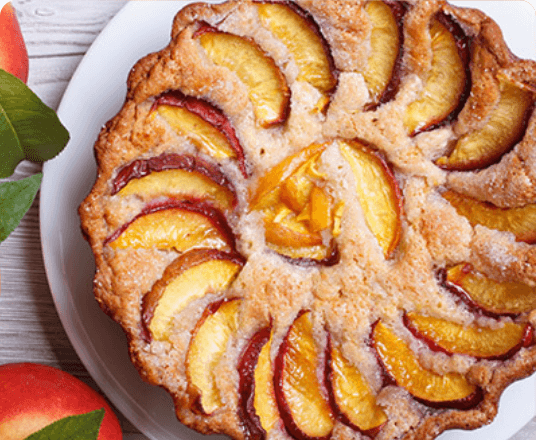 Peaches Almond Shortbread Tart