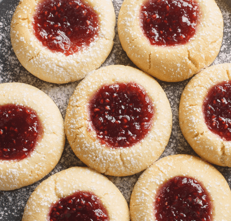 raspberry-filled cookies