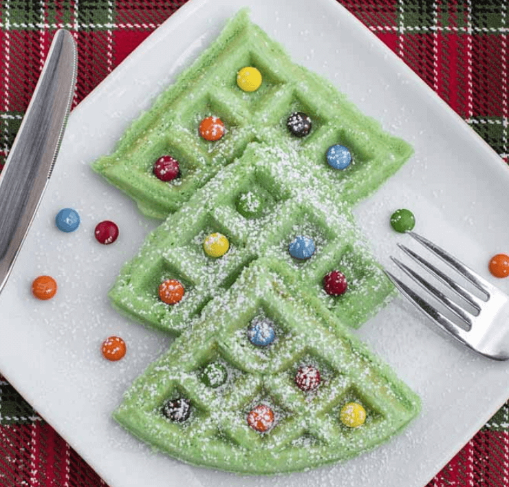 Christmas tree waffles