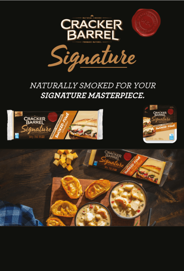 Cracker Barrel Signature - naturally smoked for your signature masterpiece.