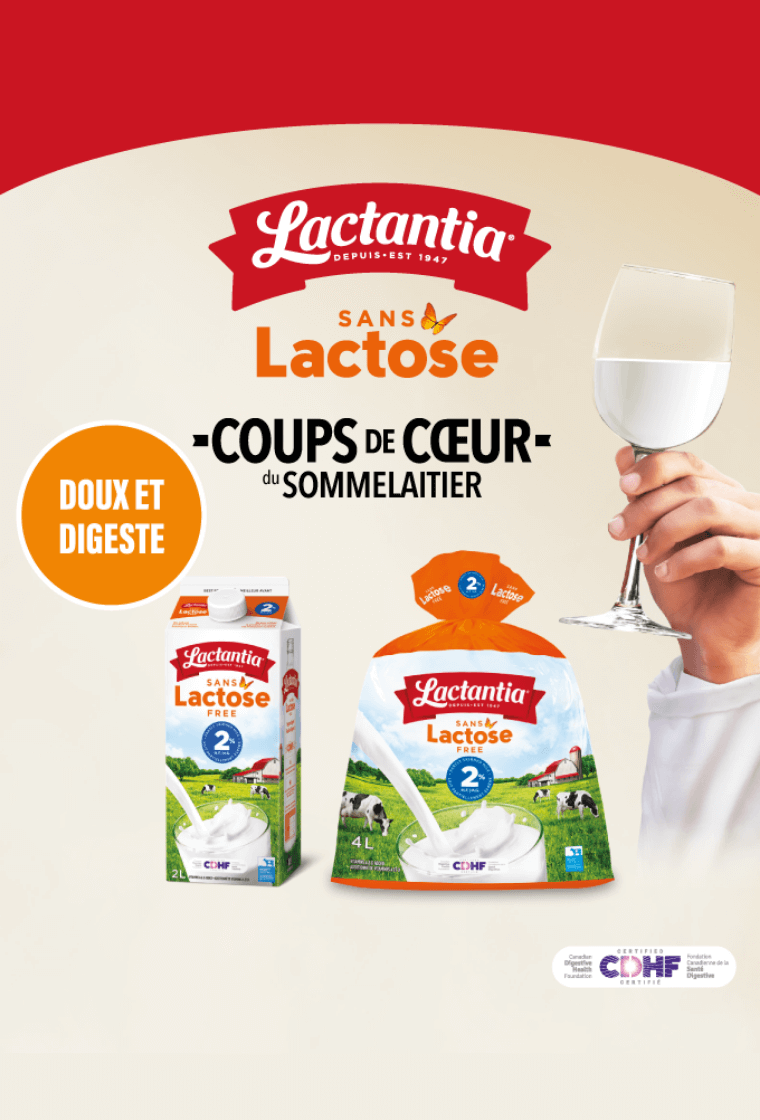 Lactantia sans lactose - coups de coeur du sommelaitier. Doux et digeste