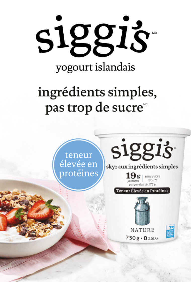 Sigg's yogourt islandais - ingrédients simples, pas trop de sucre. Teneur élevée en protéines