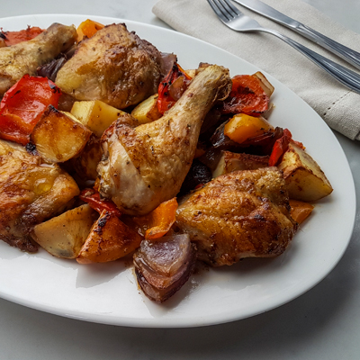 One-Pan Spiced Chicken & Veg