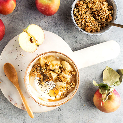 Apple crumble yogurt bowl