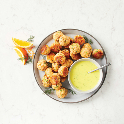 Baked Salmon Balls with Citrus Turmeric