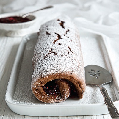 Bûche de Noël choco-framboise sans gluten