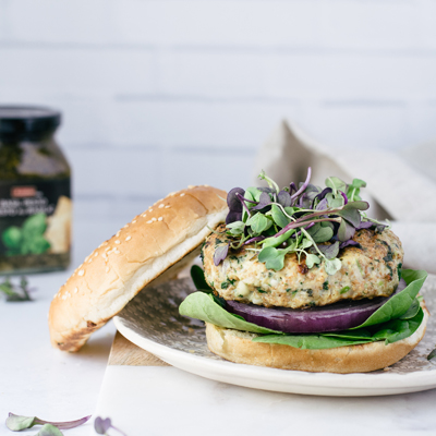 Turkey, Spinach, and Feta Burger