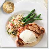 Pork Chops with Three-cheese and Wine Sauce