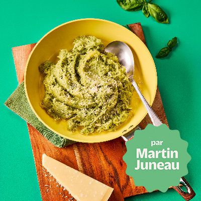 « Pâtes » de courges spaghettis avec pesto aux graines de courge