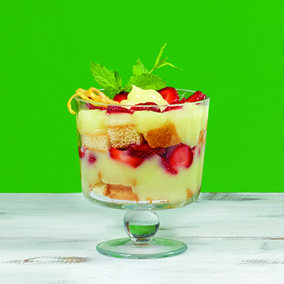 Pastry cream and strawberry trifle