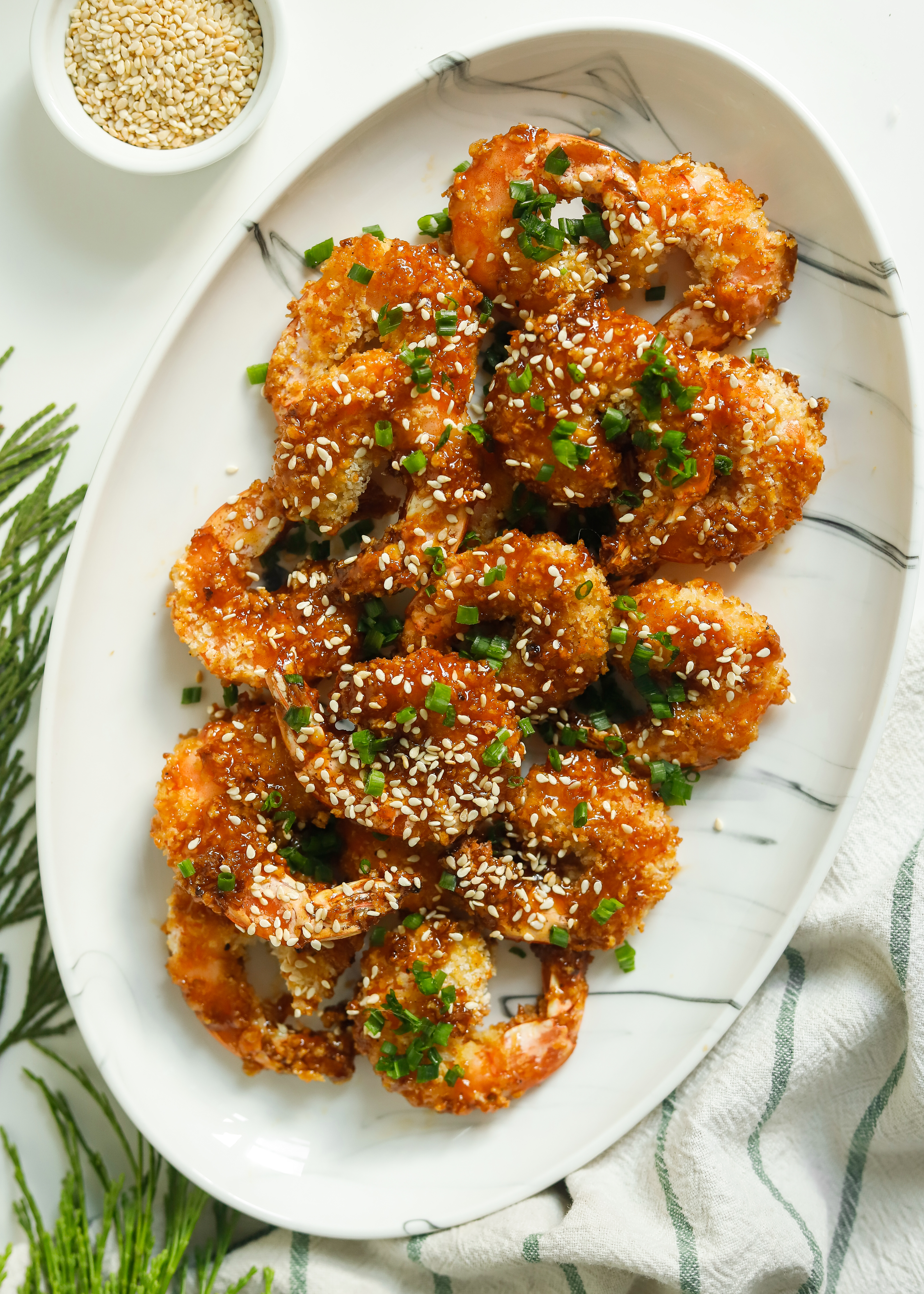 Crevettes croustillantes au miel et au sésame