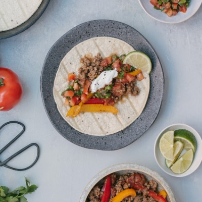 Low-FODMAP beef fajitas