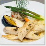 Filet de baudroie d'Amérique à la vapeur de légumes