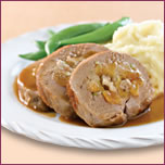 Pork Tenderloin Stuffed with Walnuts & Apricots, with Maple Glaze