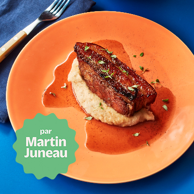 Maple-glazed side pork braised in red beer