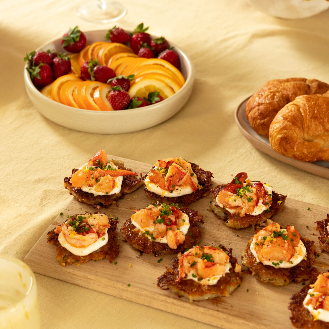 Galettes de pommes de terre (latkes) au homard)