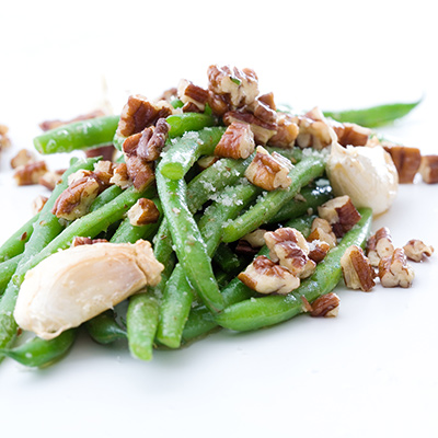 Haricots verts aux noix de pacane