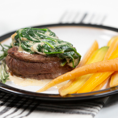 Beef filet mignon medallions with garlic and Rosemary oil