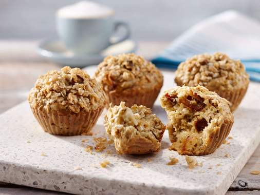 Muffins à l’avoine, dattes et noix de coco