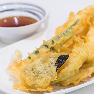 Okra Tempura and Pepper Sambal