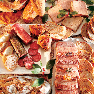 Terrine, pâté and salami platters