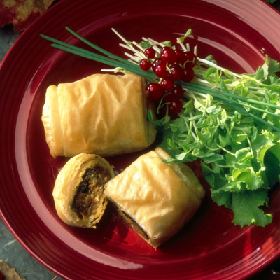 Lamb and Bleubry Phyllo Wraps