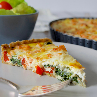 Quiche au saumon et épinards (sans gluten)